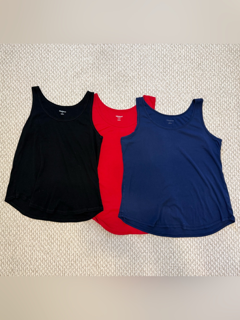 Westport Women’s Tank Tops - Black, Red, Navy (Set of 3)
